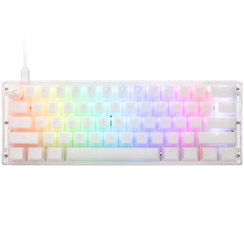 Ducky One 3 Aura Biały Mini klawiatura gamingowa USB QWERTY US International