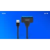 SAVIO kabel interfejsu SATA na USB 3.1 Gen 1 AK-68, gniazdo SATA na wtyk USB-A, 5 Gbit/s, 0,25 m, czarny