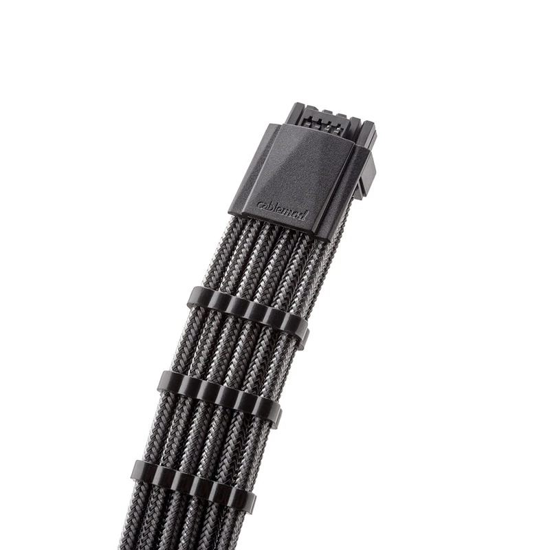 CableMod C-Series Pro ModMesh Sleeved 12VHPWR PCI-e kabel for Corsair (Carbon, 16-pin to Triple 8-pin, 600mm)