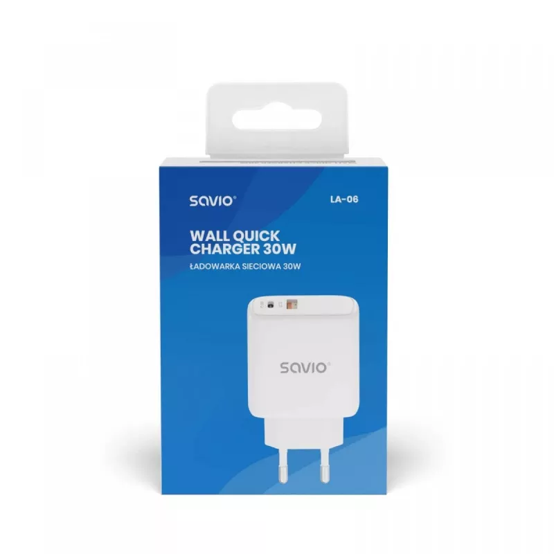 Ładowarka sieciowa SAVIO LA-06 USB Type A i Type C z Quick Charge i Power Delivery 3.0