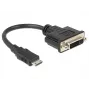 Adapter kabla wideo DeLOCK 65564 0,2 m HDMI Typ C DVI-D Czarny