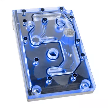 Blok wodny BitsPower Monoblock dla ASRock X399M Taichi RGB, akryl/miedź, niklowany, 90×142×29,1 mm