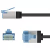 Goobay Ultra-Flexible CAT 6A Patch kabel cienki U/FTP Czarny - extra-short plug (74320)