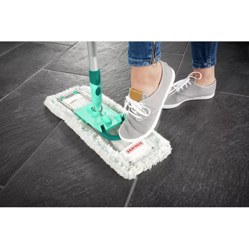Mop płaski Leifheit Profi XL cotton plus — szerokość 420 mm, obrotowa głowica 360°, bawełna/włókno, trzonek aluminiowy