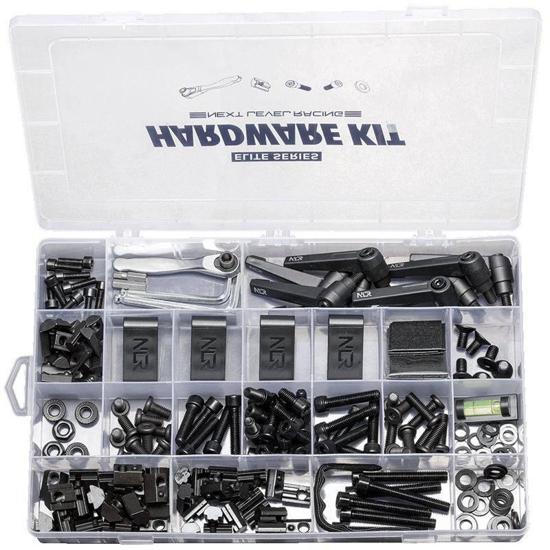 Zestaw sprzętowy Racing Hardware Kit Next Level Racing NLR-E027 kompatybilny z różnymi konfiguracjami wyścigowymi