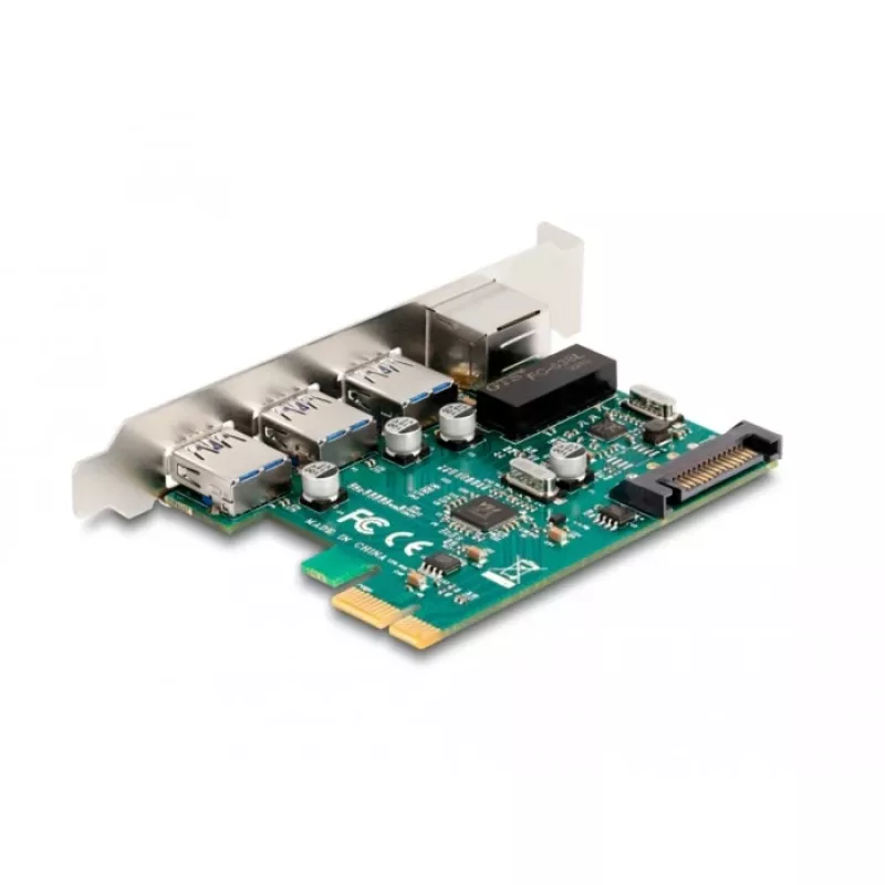 Karta DeLOCK PCI Express x1 3 x USB 5 Gb/s Typ-A 1 x Gigabit LAN