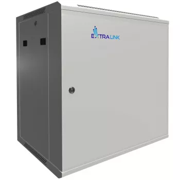 Extralink Szafa rack 12U 600x450 ASP Szara do montażu na ścianie, metalowe drzwi