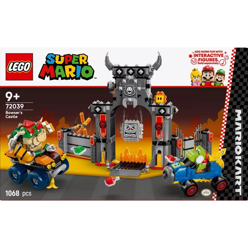 Zestaw konstrukcyjny LEGO 72039 Super Mario Twierdza Bowsera z Mario Kartem, interaktywny zestaw do zabawy