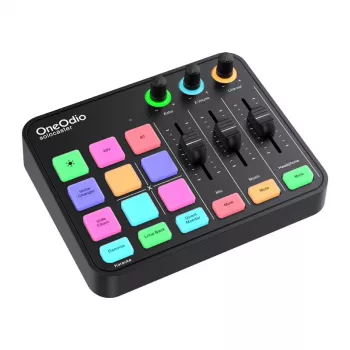 Mikser audio i karta dźwiękowa USB OneOdio Solocaster — kompaktowy interfejs biurkowy do streamingu i nagrywania