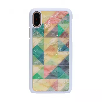 Etui ochronne na smartfona iKins do iPhone XS/S mozaika białe – twardy plecki, dekoracyjny wzór mozaiki