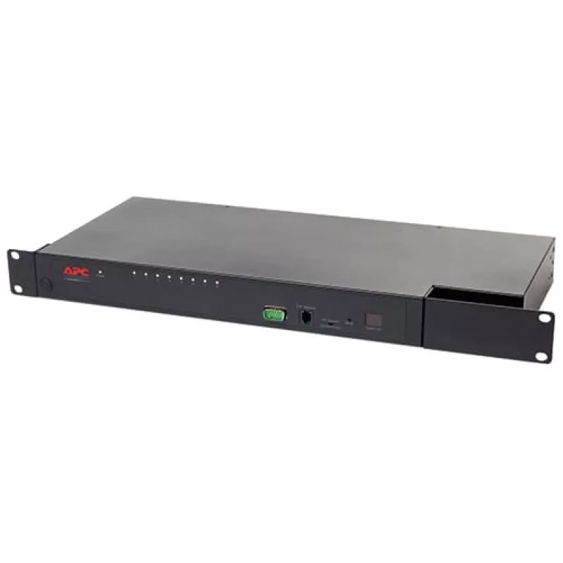 Przełącznik KVM APC KVM0108A, 8-portowy PS/2 VGA, rack 1U, 1600x1200, czarny