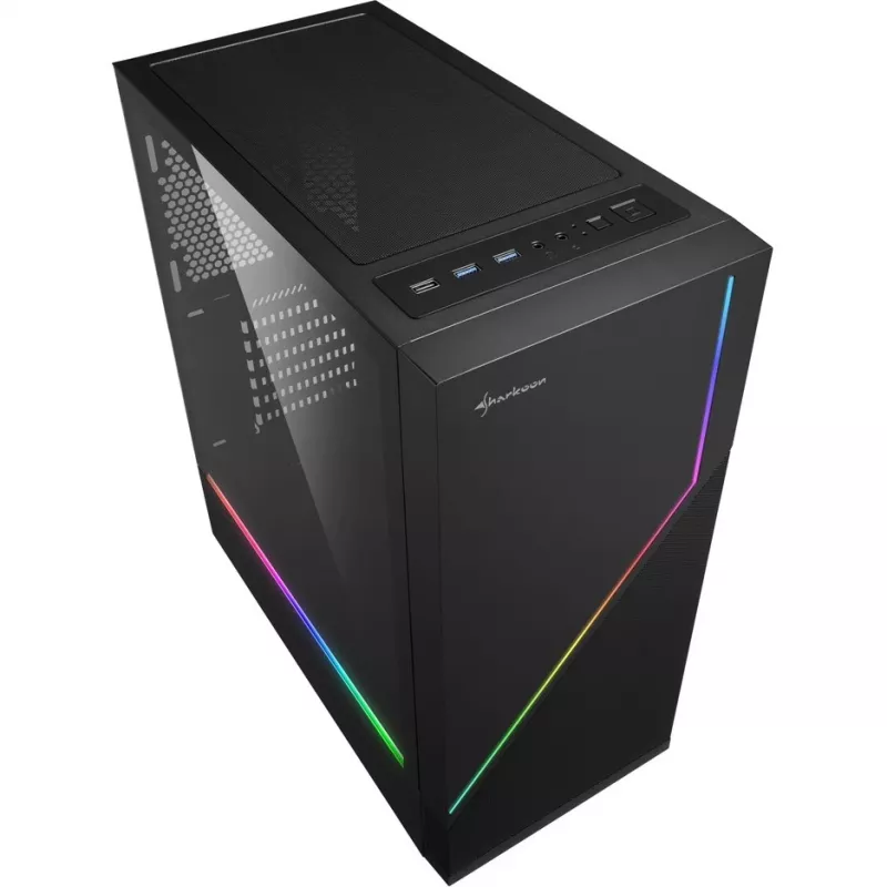 Sharkoon RGB FLOW Midi Tower ATX bez zasilacza USB/Audio