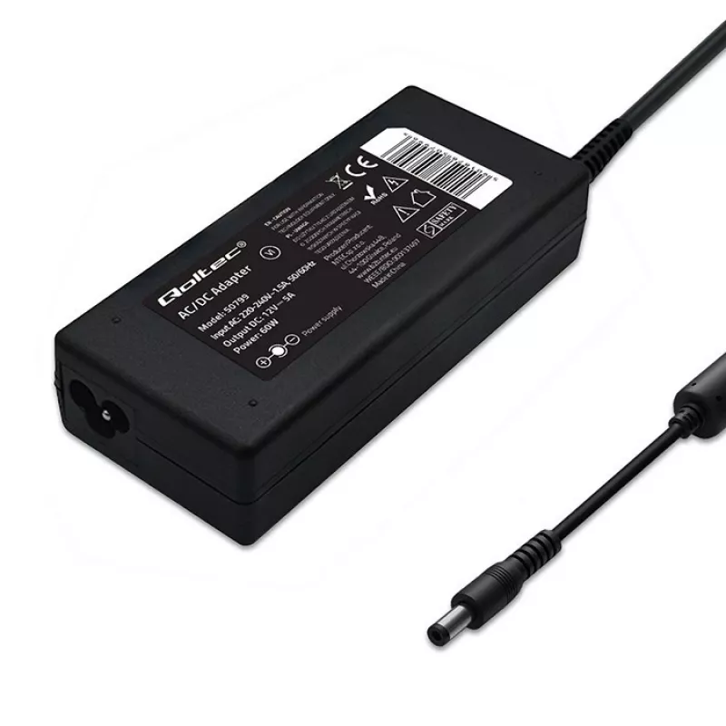 Zasilacz biurkowy QOLTEC 60W 12V 5A do urządzeń przenośnych