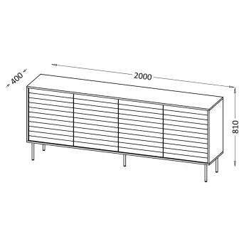 Cama 4D CORTINA komoda 200x40x81 czarny/orzech