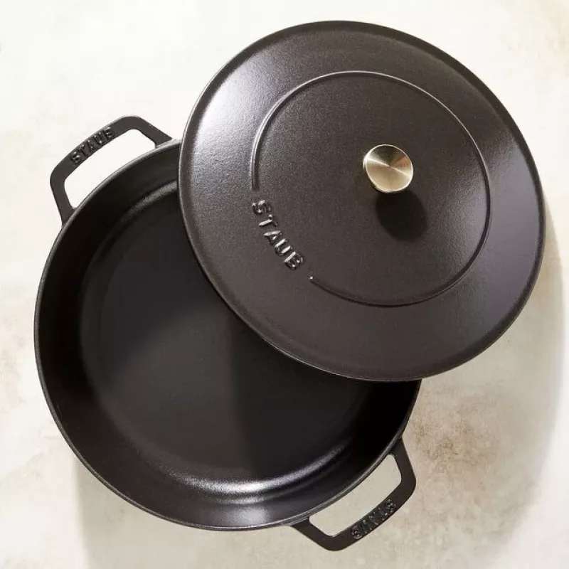 Patelnia do smażenia ZWILLING STAUB BRAISERS okrągła 28 cm, czarna, dno Ø 22,2 cm