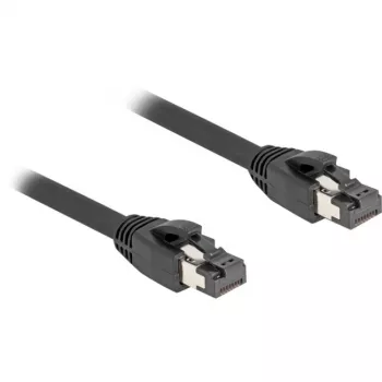 Delock - Kabel krosowy - RJ-45 (M) do RJ-45 (M) - 50 cm - 7,5 mm - SFTP, PiMF - CAT 8.1 - Bezhalogenowy, z osłoną zatrzasku - Czarny (80232)
