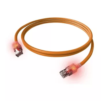 EasyLan DualBoot LED kabel krosowy RJ45 S/FTP Cat.6A (klasa EA) - with saCon plug - LSOH - pomarańczowy - 7.