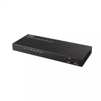 Lindy 4-portowy rozgałęźnik HDMI 8K60 z audio, HDMI, 4x HDMI, 3,5 mm, 7680 x 4320 pikseli, Czarny, Metal