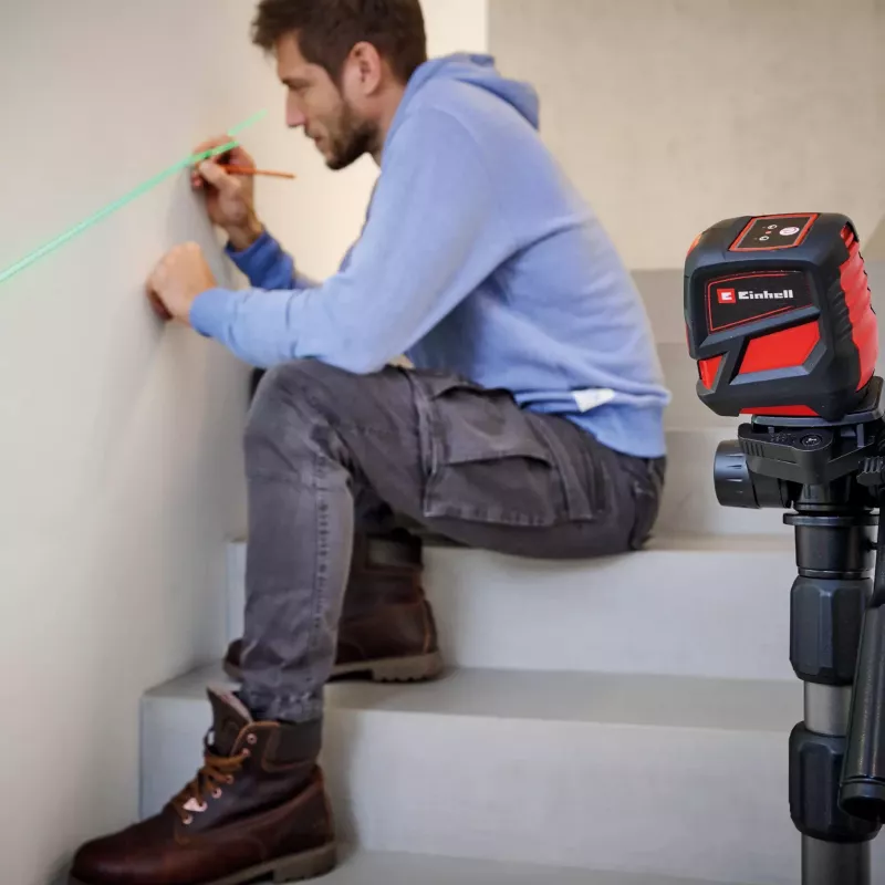 Poziomica laserowa Einhell TC-LL 2 G — samopoziomująca zielona krzyżowa i linia 360°