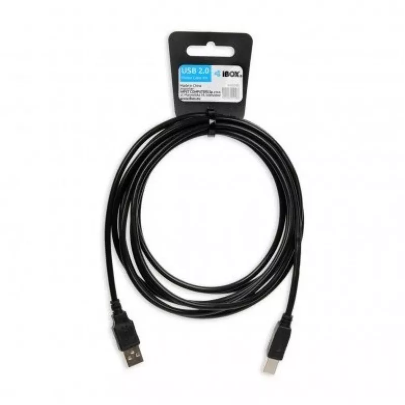 Kabel USB iBox IKU2D 3 m USB 2.0 USB A USB B czarny