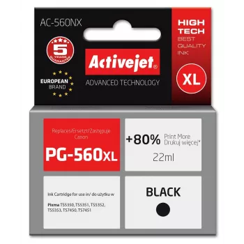 Tusz Activejet AC-560NX (zamiennik Canon PG-560XL; Supreme; 22 ml; czarny)