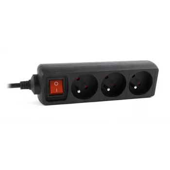 Gembird EG-PSU3F-01 listwa przeciwprzepięciowa Czarny 3 gniazda AC 230 V 0.6 m