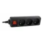 Gembird EG-PSU3F-01 listwa przeciwprzepięciowa Czarny 3 gniazda AC 230 V 0.6 m
