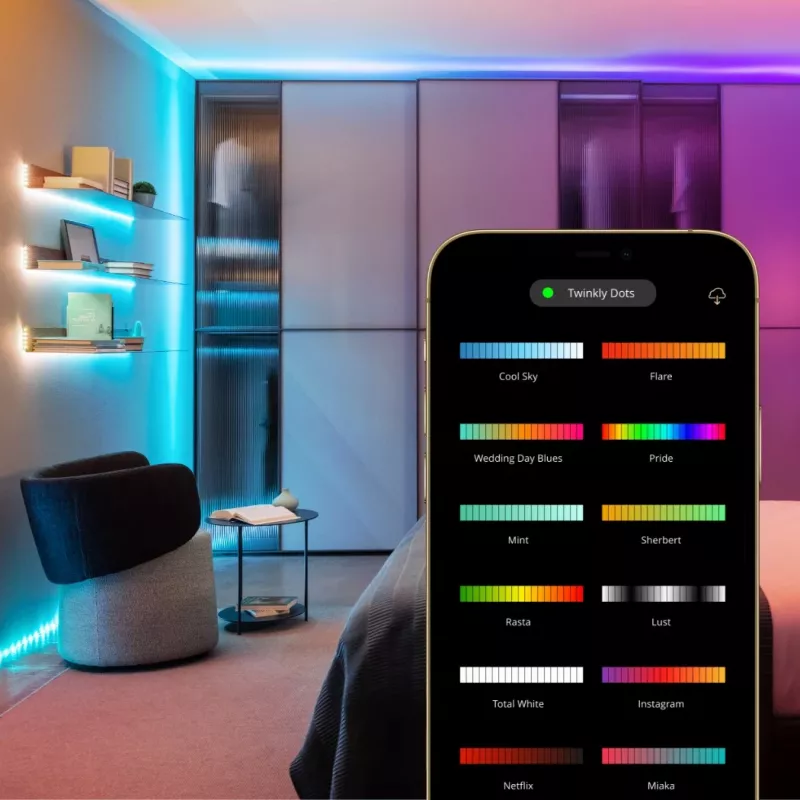Twinkly Dots 60 RGB USB Smart Lights, 3 m, Czarny