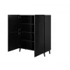 Shelving unit ABETO 100.5 x 40 x 121.5 cm czarny/połysk czarny