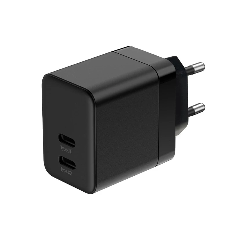 Crong ładowarka sieciowa Ultra Compact GaN 35W PD 3.0 2x USB-C (czarna)