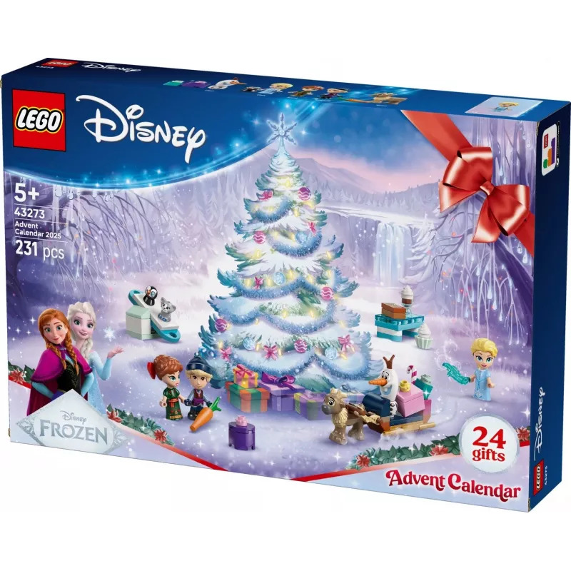 Zabawka konstrukcyjna LEGO Disney Kraina Lodu Kalendarz Adwentowy 2025 zestaw 43273 — 231 elementów, 4 minifigurki, wiek 5+