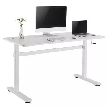 Biurko z ręczną regulacją wysokości Ergo Office, max 40 kg, maks. wysokość 117 cm, z blatem do pracy stojąco-siedzącej, ER-401 W