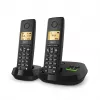 Bezprzewodowy telefon analogowy/DECT Gigaset PURE 100A Duo — 2 słuchawki, głośnomówiący, identyfikacja rozmówcy, wyświetlacz 1,5 cala, czarny