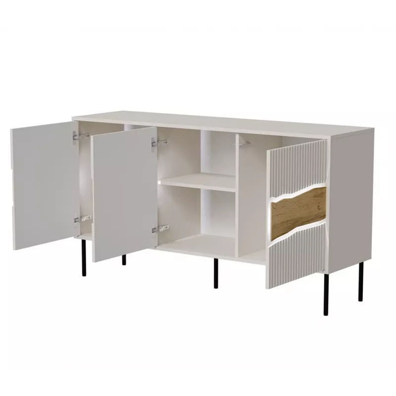 Komoda Cama Meble INSERTO 3D 143,5×40×80 cm — wykończenie kaszmir z LED