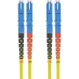 Światłowodowy kabel krosowy helos E2000 2 m, 9/125 µm OS2, żółty