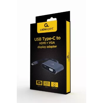 Adapter graficzny USB Cablexpert A-USB3C-HDMIVGA-01 Szary
