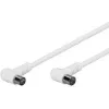 Kabel antenowy kątowy Wentronic Goobay, 100% ekranowany, biały, 2,5 m - wtyk koncentryczny 90° gniazdo koncentryczne 90° (67354)