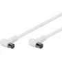 Kabel antenowy kątowy Wentronic Goobay, 100% ekranowany, biały, 2,5 m - wtyk koncentryczny 90° gniazdo koncentryczne 90° (67354)