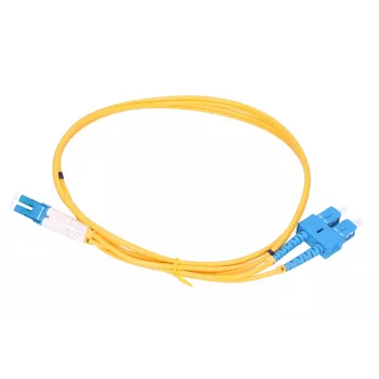 Patchcord światłowodowy Extralink EX.3630, 0,5 m, G.657.A1, SC na LC, FTTH, duplex, żółty