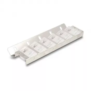 Uchwyt keystone 12-portowy uchylny do montażu w szafie 10-calowej i 19-calowej/na ścianie, DELOCK 67040, metal/tworzywo, srebrny, 77×222×27 mm