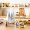 Elektryczna szatkownica do warzyw Tefal Fresh Express DN853BE0 — 150 W, 3 wymienne stożki, 1 prędkość, kremowa