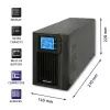 Qoltec 53042 zasilacz awaryjny (UPS) Online (podwójna konwersja) 1 kVA 800 W 2 gniazda wyjściowe AC