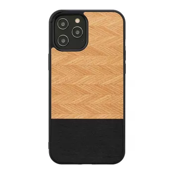 Etui man and wood do iPhone 12 Pro Max — herringbone nero Czarny