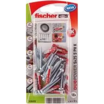 Fischer DuoPower 5 x 25 S PH K NV kołek rozporowy 25 mm 535478 1 zestaw (535478)