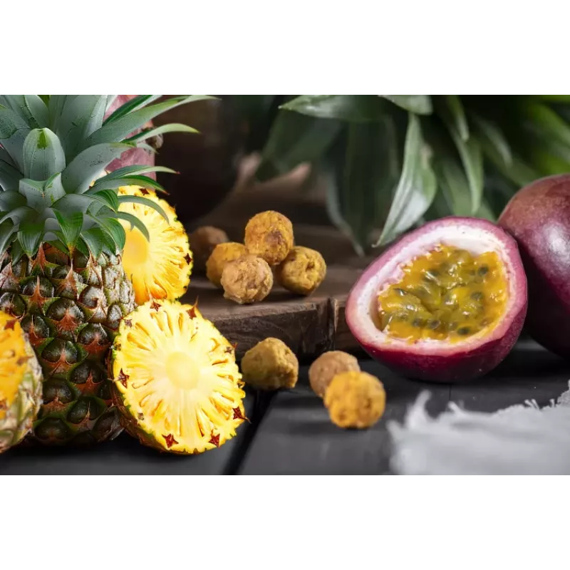 Eco fresh foods Suszone kulki ananasowo-maracujowe 100 g
