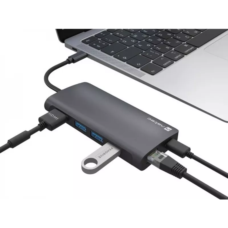 Stacja dokująca NATEC NMP-2162 USB 3.2 Gen 1 Type-C szara przewodowa