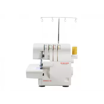 Overlok SINGER 14SH654 — elektryczny, dziurka 4-krokowa, wolne ramię, 1300 wzorów ściegów, biały