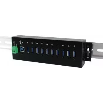 Exsys EX-1110HMVS - Hub - 10 x USB 3.1 Gen 1 - do montażu na szynie DIN - DC (EX-1110HMVS)