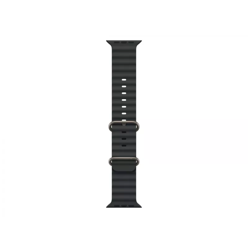 Czarna opaska Ocean Band 49 mm - wykończenie w naturalnym tytanie