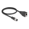 Kabel przejściowy DeLOCK M12 D-kodowany 4-pinowy męski na RJ45 żeński 50 cm